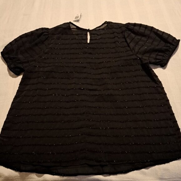 Torrid size 2 2X Abbey Lurex Chiffon Puff short sleeved top, New - Picture 6 of 10